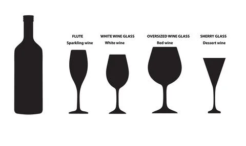 Types of wine glasses Stock Illustration