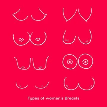 Types of women's Breasts. Women's Breast Icon, Breast Icon Stock Illustration