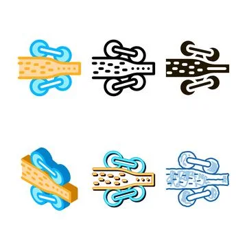 Types wood plank squeezing icon vector outline Stock Illustration