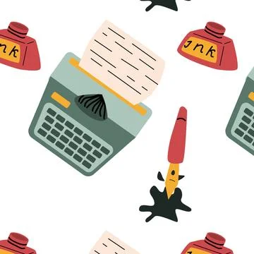 Typewrite, author, poetry background Stock Illustration