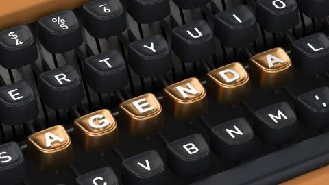 Typewriter with AGENDA buttons Stock Illustration