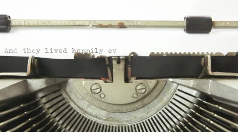 Typewriter and they lived happily ever after Stock Footage 65378382