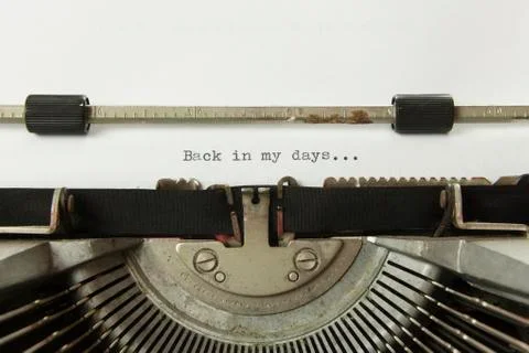 Typewriter Back in my days Stock Photos