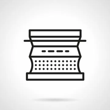 Typewriter black line design vector icon Stock Illustration
