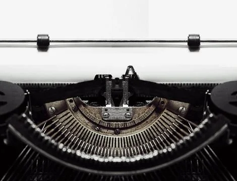 Typewriter with blank document paper Stock Photos