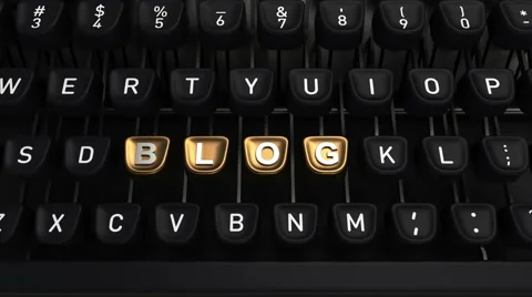 Typewriter with Blog buttons Stock Footage 62057152