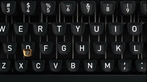 Typewriter with Blog buttons Stock Footage 62496494