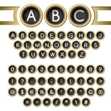Typewriter buttons alphabet Stock Illustration