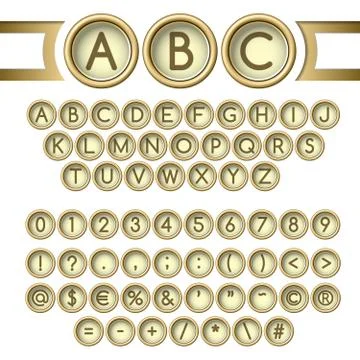 Typewriter buttons alphabet Stock Illustration