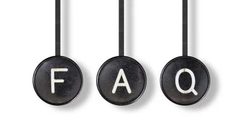 Typewriter buttons, isolated - FAQ Stock Photos