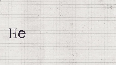 Typewriter characters appearing on an old paper sheet, composing the Stock Footage 99421675