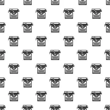 Typewriter classic pattern seamless Illustrazione stock