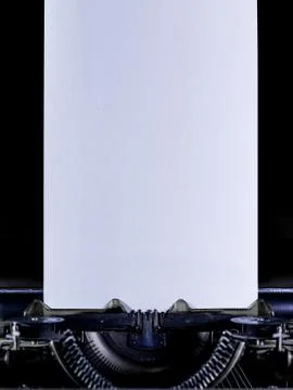 Typewriter with clear white long page. Stock Photos