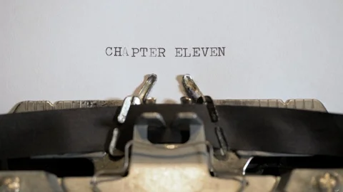 Typewriter Close Up Chapter Eleven Twelve Thirteen Fourteen Fifteen Cine 4K Stock Footage 107441875