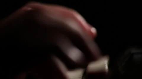 Typewriter close up fingers jib up &amp; down 1 Stock Footage 47456114