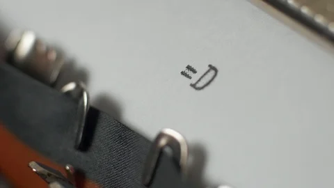 Typewriter, close up of typing happy emotion =D Video stock 87327044