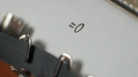 Typewriter, close up of typing surprised emotion =O Video stock 87327068