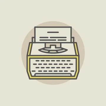 Typewriter colorful icon Stock Illustration