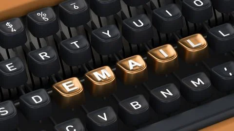 Typewriter with EMAIL buttons Stock Illustration