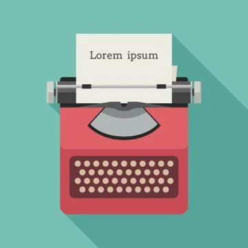 Typewriter flat icon Stock Illustration