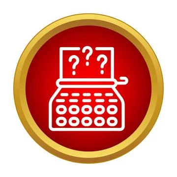 Typewriter generating questions marks mystery concept Stock Illustration