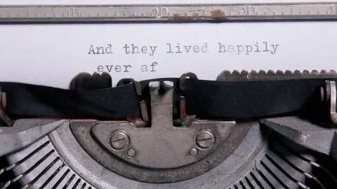 Typewriter happily ever after Stock Footage 80277518