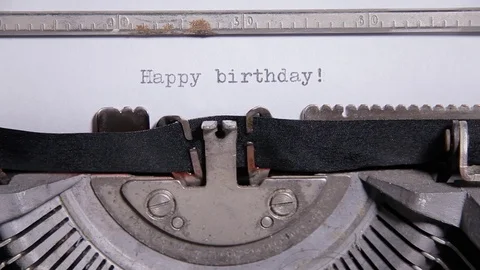 Typewriter happy birthday Stock Footage
