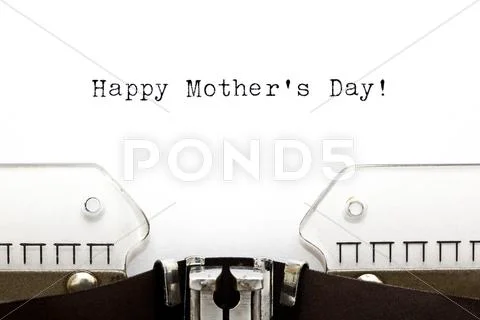 Typewriter happy mothers day Stock Illustration