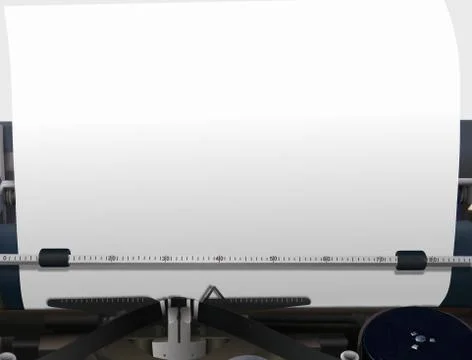 Typewriter head with blank paper Stock Illustration