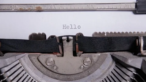 Typewriter hello Stock Footage