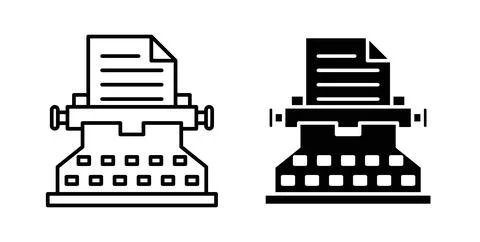Typewriter icon Illustration designs pack for Web Stock Illustration