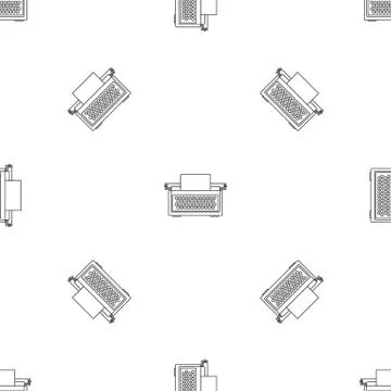 Typewriter icon, outline style Illustrazione stock
