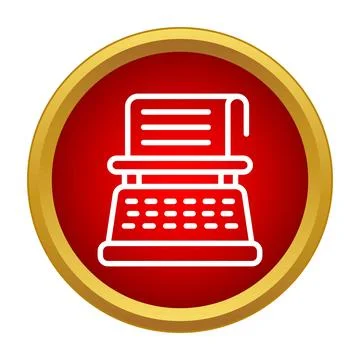 Typewriter icon representing old journalism and literature Illustrazione stock