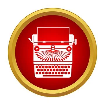 Typewriter icon representing writing, journalism, and communication Stock Illustration