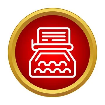 Typewriter icon representing writing, retro communication, and creativity Stock Illustration