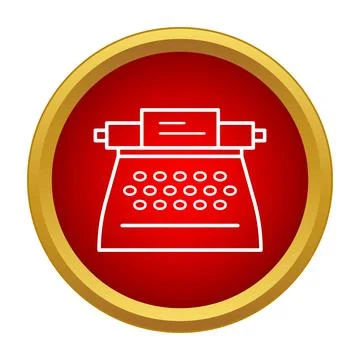 Typewriter icon for retro writing and journalism Stock Illustration