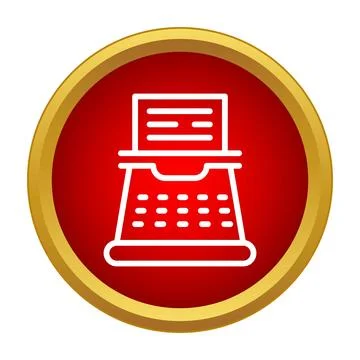 Typewriter icon symbolizing retro writing and documentation Stock Illustration