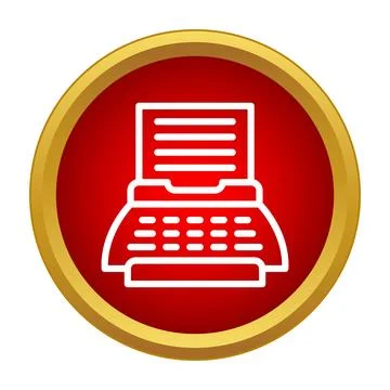 Typewriter icon symbolizing writing art and journalism Stock Illustration