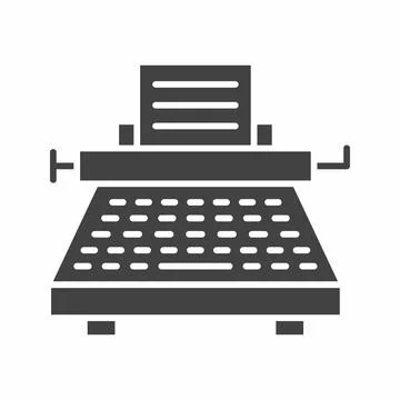 Typewriter icon vector image. Stock Illustration