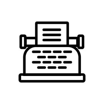 Typewriter icon vector. Isolated contour symbol illustration Stock Illustration