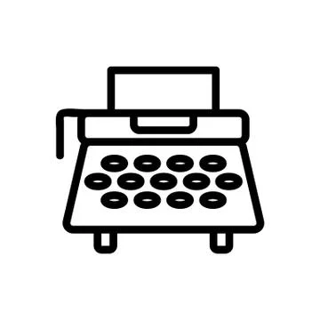 Typewriter icon vector. Isolated contour symbol illustration Stock Illustration
