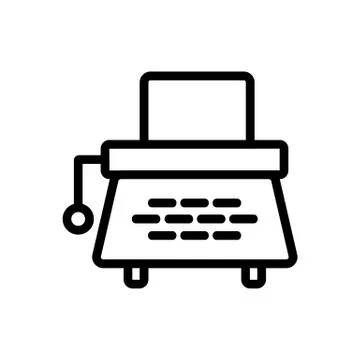 Typewriter icon vector. Isolated contour symbol illustration Stock Illustration