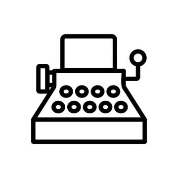 Typewriter icon vector. Isolated contour symbol illustration Stock Illustration