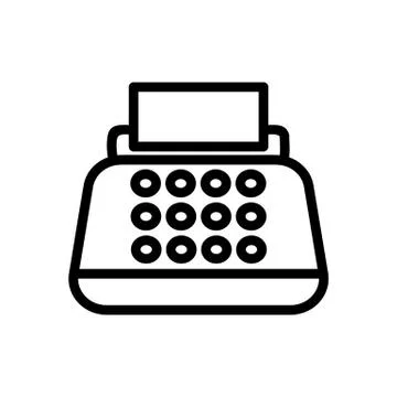 Typewriter icon vector. Isolated contour symbol illustration Stock Illustration