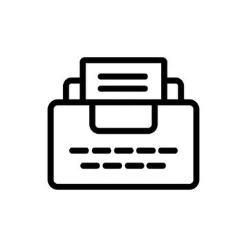 Typewriter icon vector. Isolated contour symbol illustration Stock Illustration