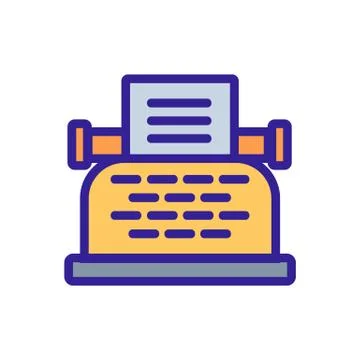 Typewriter icon vector. Isolated contour symbol illustration Stock Illustration