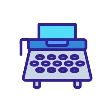 Typewriter icon vector. Isolated contour symbol illustration Stock Illustration