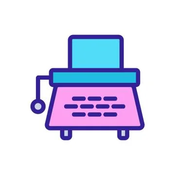 Typewriter icon vector. Isolated contour symbol illustration Stock Illustration