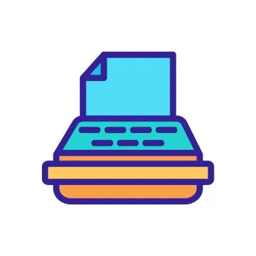 Typewriter icon vector. Isolated contour symbol illustration Stock Illustration