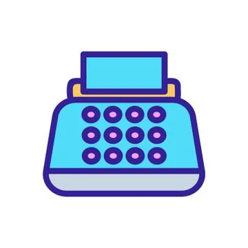 Typewriter icon vector. Isolated contour symbol illustration Stock Illustration
